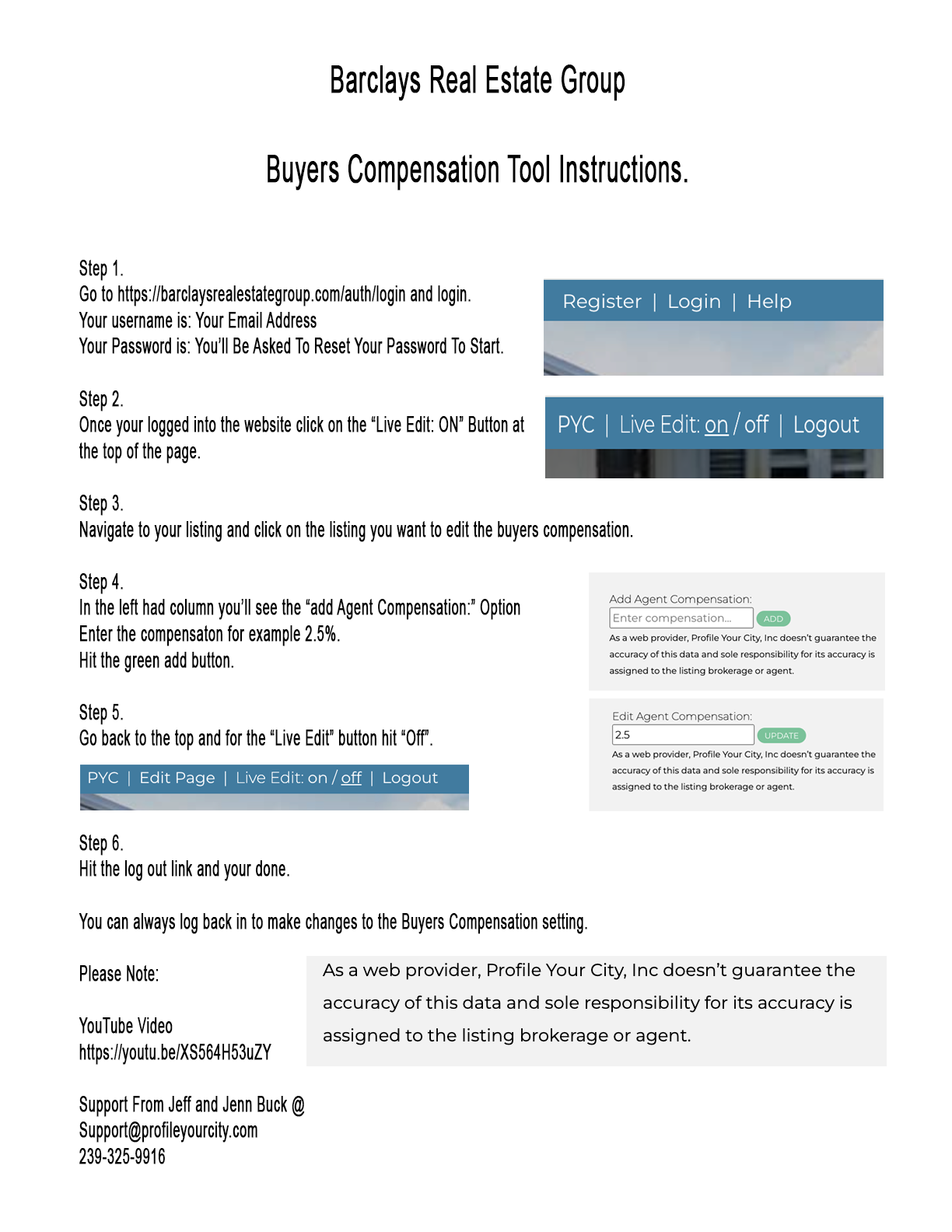 Buyer Compensation Tools Instructions.